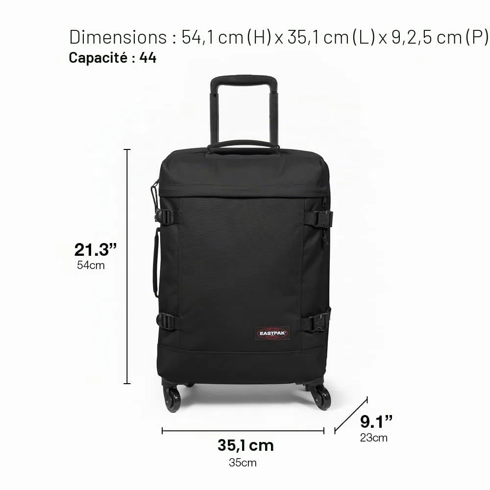 EASTPAK TRANS4 S Valise, 54 x 35 x 23 cm, 44 L - Black Denim (Gris)