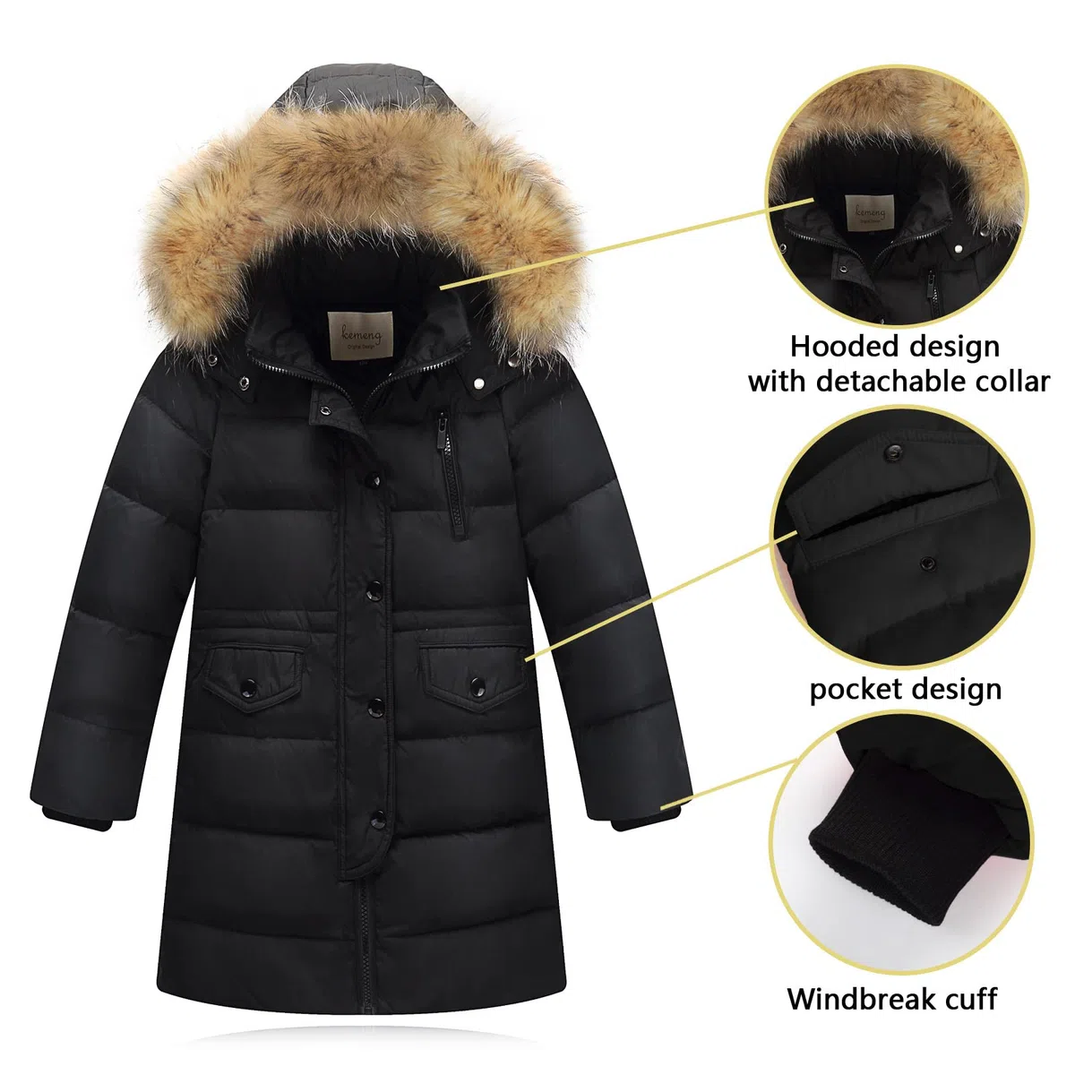 MEILONGER Garçons Filles hiver vestes doudounes enfants Ski vestes à capuche doudoune épais dchneesuit manteau coupe - vent et imperméable