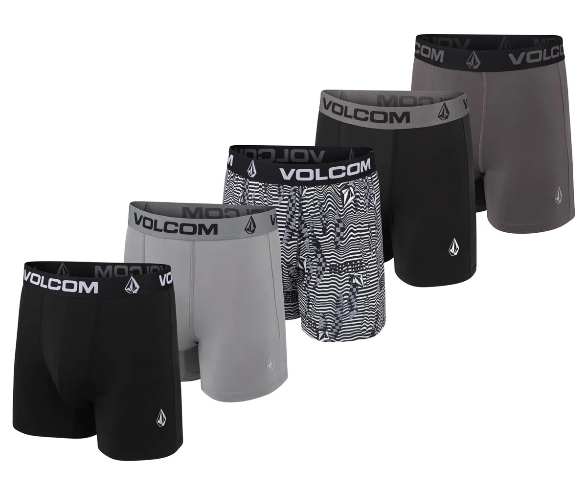 Volcom Lot de 5 caleçons boxeurs en polyester élasthanne pour homme