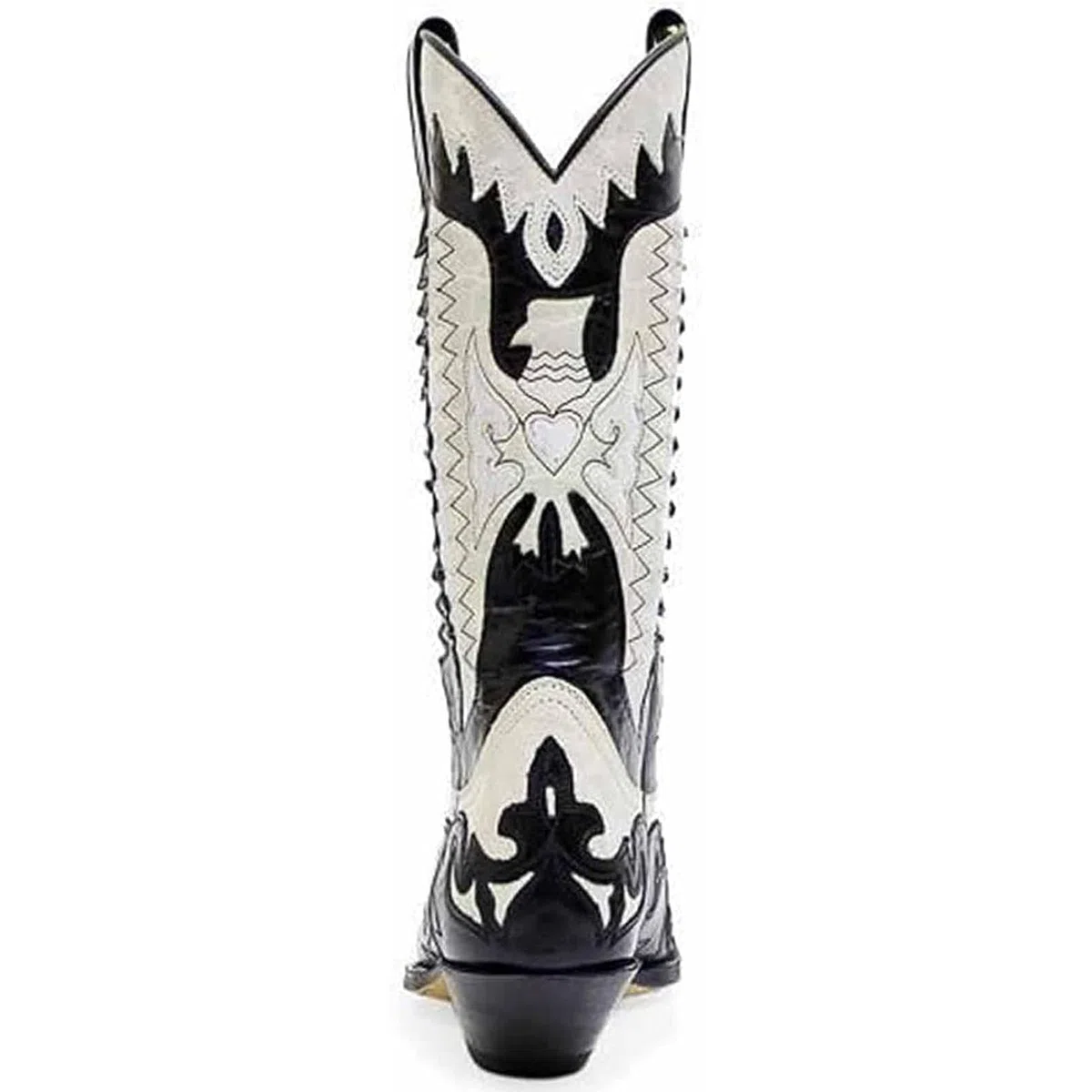 DJFOG Bottes de Chevalier pour Hommes, Bottes de Motard brodées, Bottes Hautes Vintage, Style Cowboy Occidental, Bottes de Moto à Bout Pointu