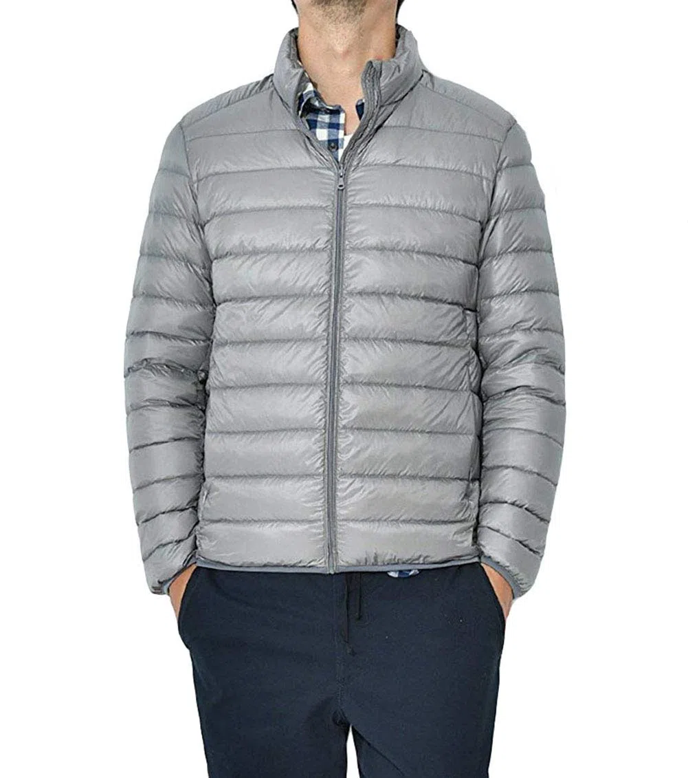 Doudoune Légère Homme Veste Compressible en Duvet de Canard Manches Longues Down Jacket
