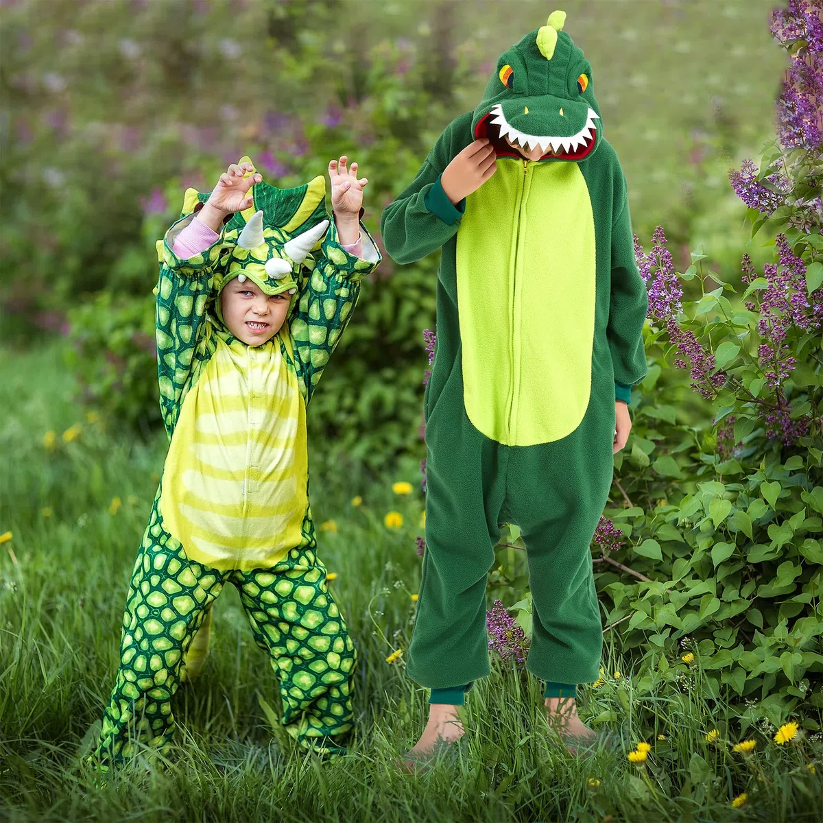 Grenouillère de Dessin Animaux, Dinosaure Pyjama Mignon, Robe Barboteuse, Costume de Cosplaypour Le Carnaval et la Fête d'halloween pour Enfants de 6 à 8 Ans
