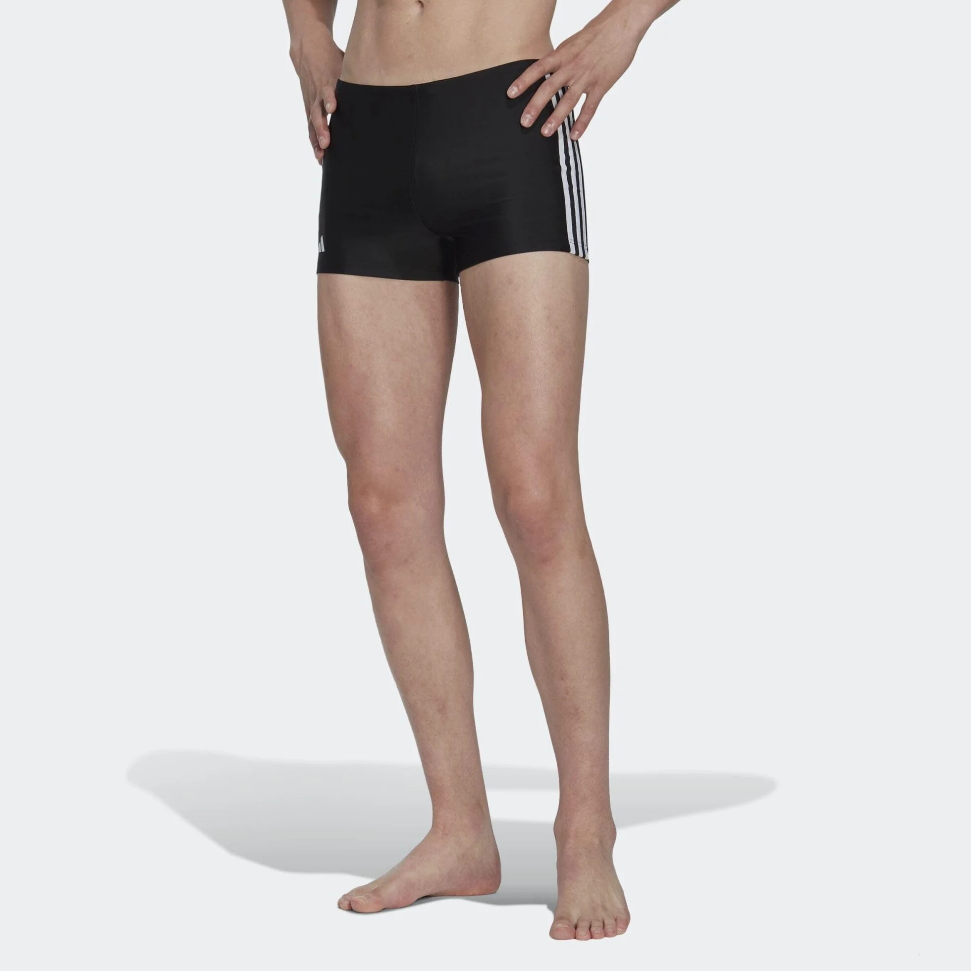 adidas Homme Classic 3-Stripes Swim Boxers, Black/White, 26