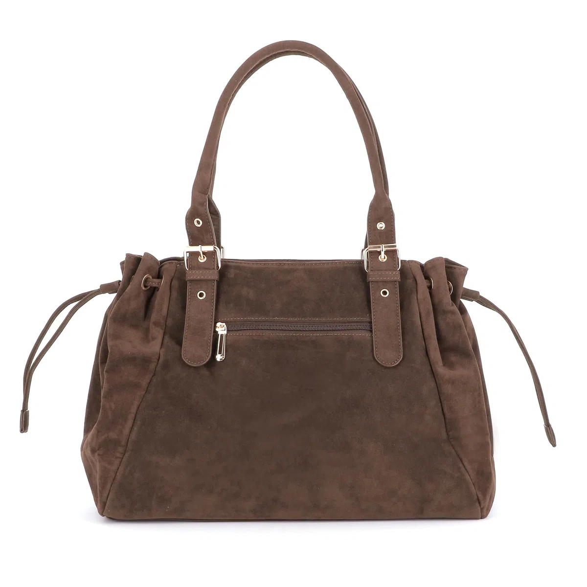 flora & co Sac Cabas Bowling Lacet Similicuir Suédé Femme - Sac À Main Fourre-tout Grande Capacité - Format A4 Cours Lycée Travail Business - Tendance Élégant