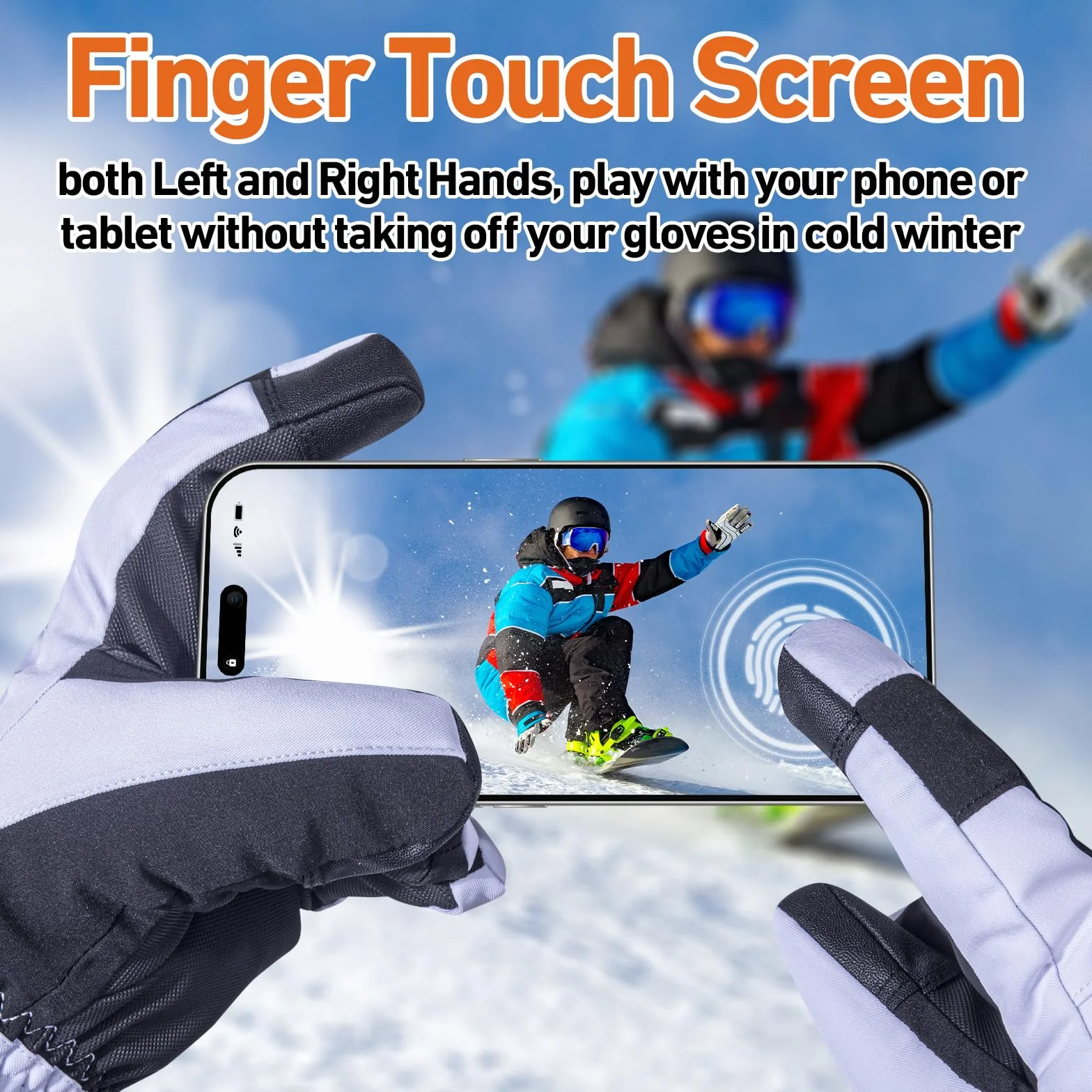 Telguua Gants Chauffants pour Femme et Homme,Touchables à l’écran Gant Chauffants avec Batterie Rechargeable 7.4V 5500mAh Chauffage Plus Rapide/Stable,3 Températures Réglables, pour Moto,Cyclisme,Ski