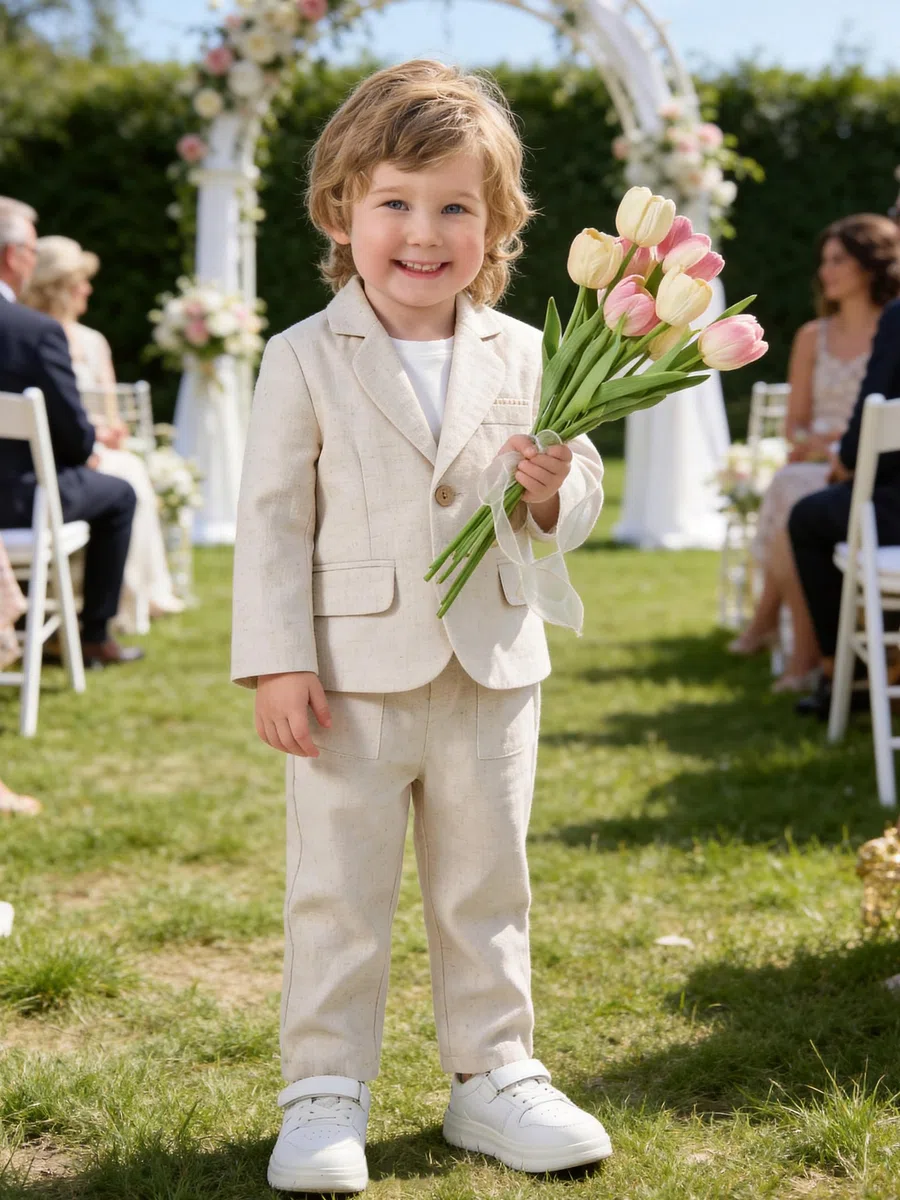 Volunboy Costume Bébé Garçon 2 Pièces Ensemble de Cérémonie Blazer et Pantalon pour Mariage et Fête