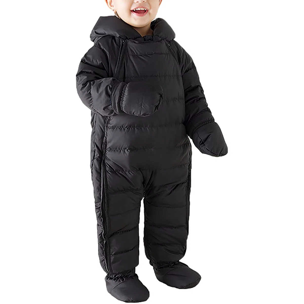amropi Combinaison de Neige Bébé avec Gants et Chaussons Fille Garçon Manteau à Capuche Jumpsuit pour 3-24 Mois