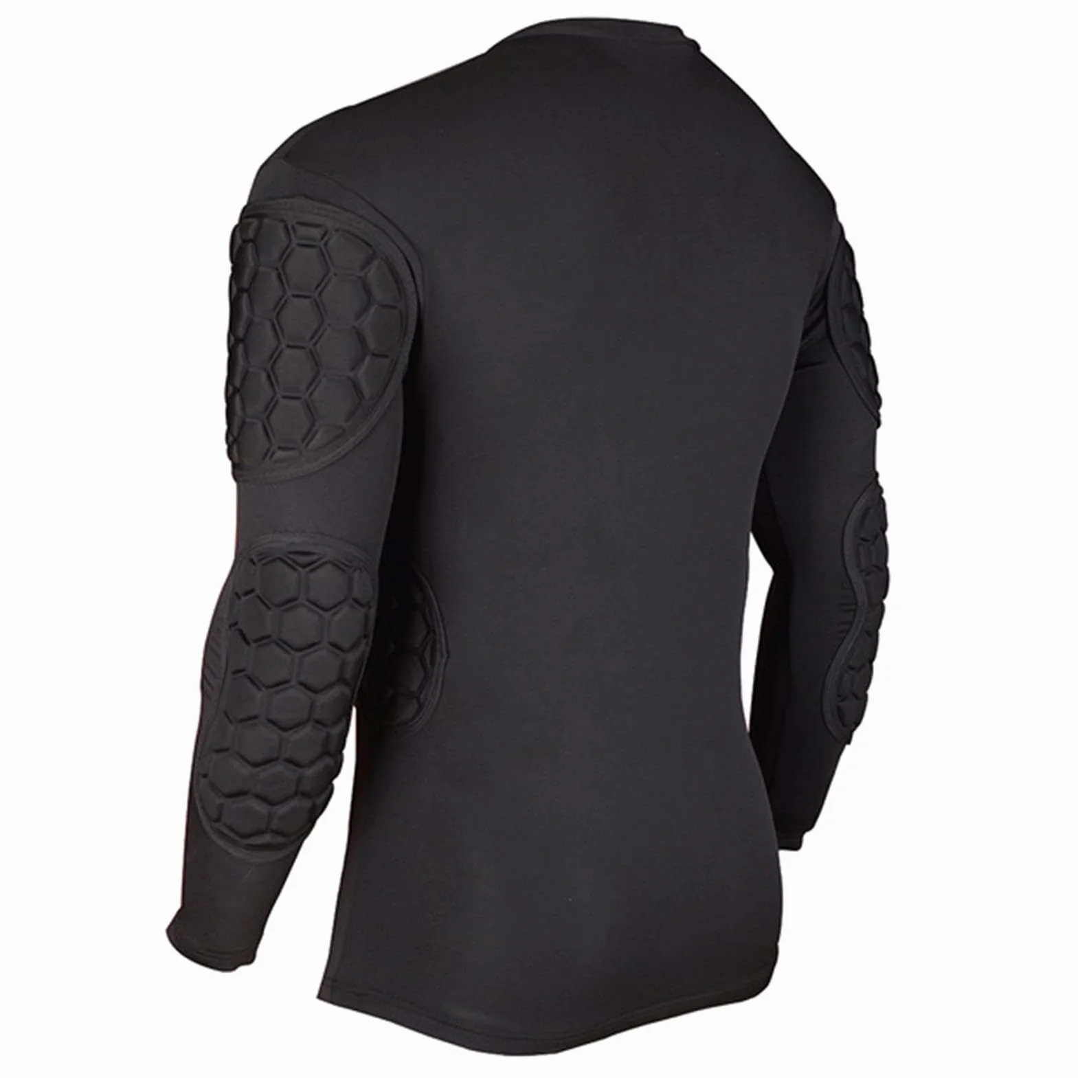 Maillot de Football rembourré | Maillot De Gardien À Manches Longues Noir | Chemise de Football pour Jeunes, pour Football, Basket-Ball, Paintball, Rugby, Parkour, Chemise rembourrée de Football