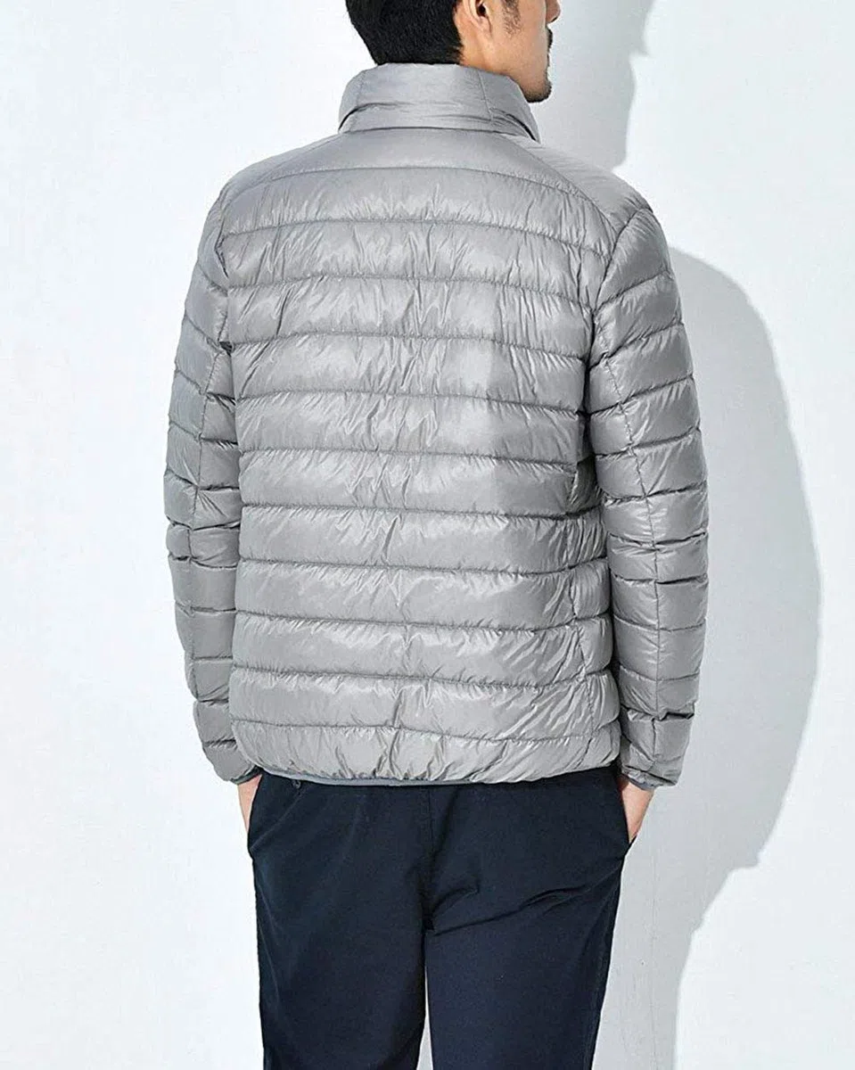 Doudoune Légère Homme Veste Compressible en Duvet de Canard Manches Longues Down Jacket