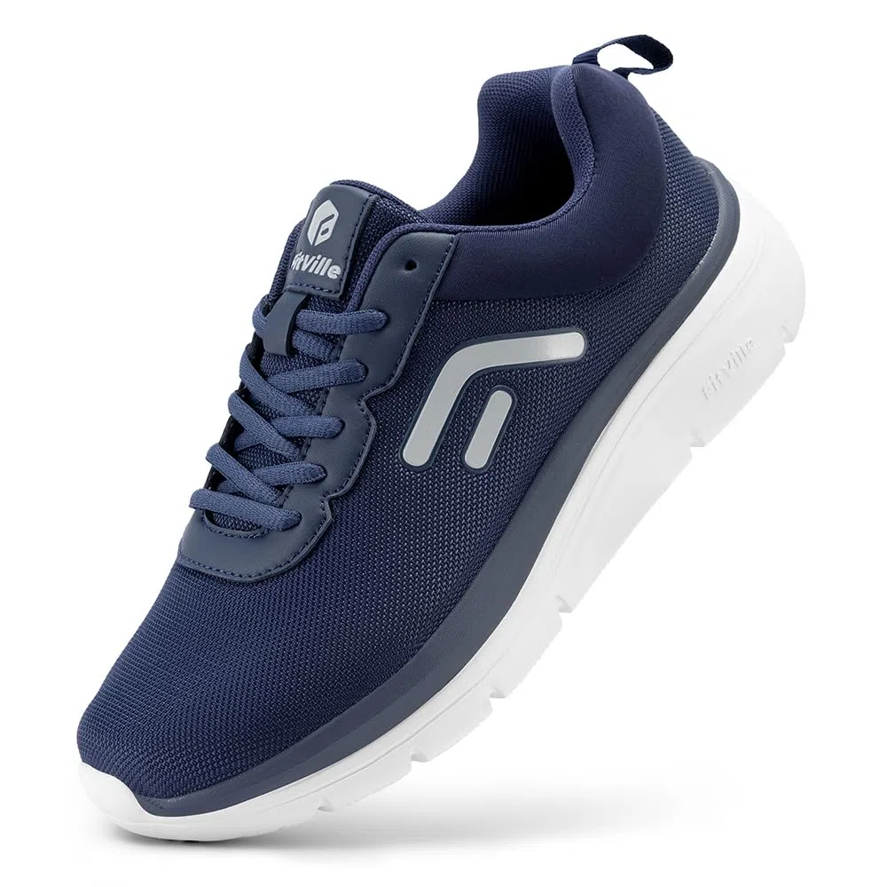 FitVille Chaussures de Marche Homme Extra Larges - Basket Orthopedique Chaussures Sport Sneakers Legere Basket Sport Fitness Homme Confortable