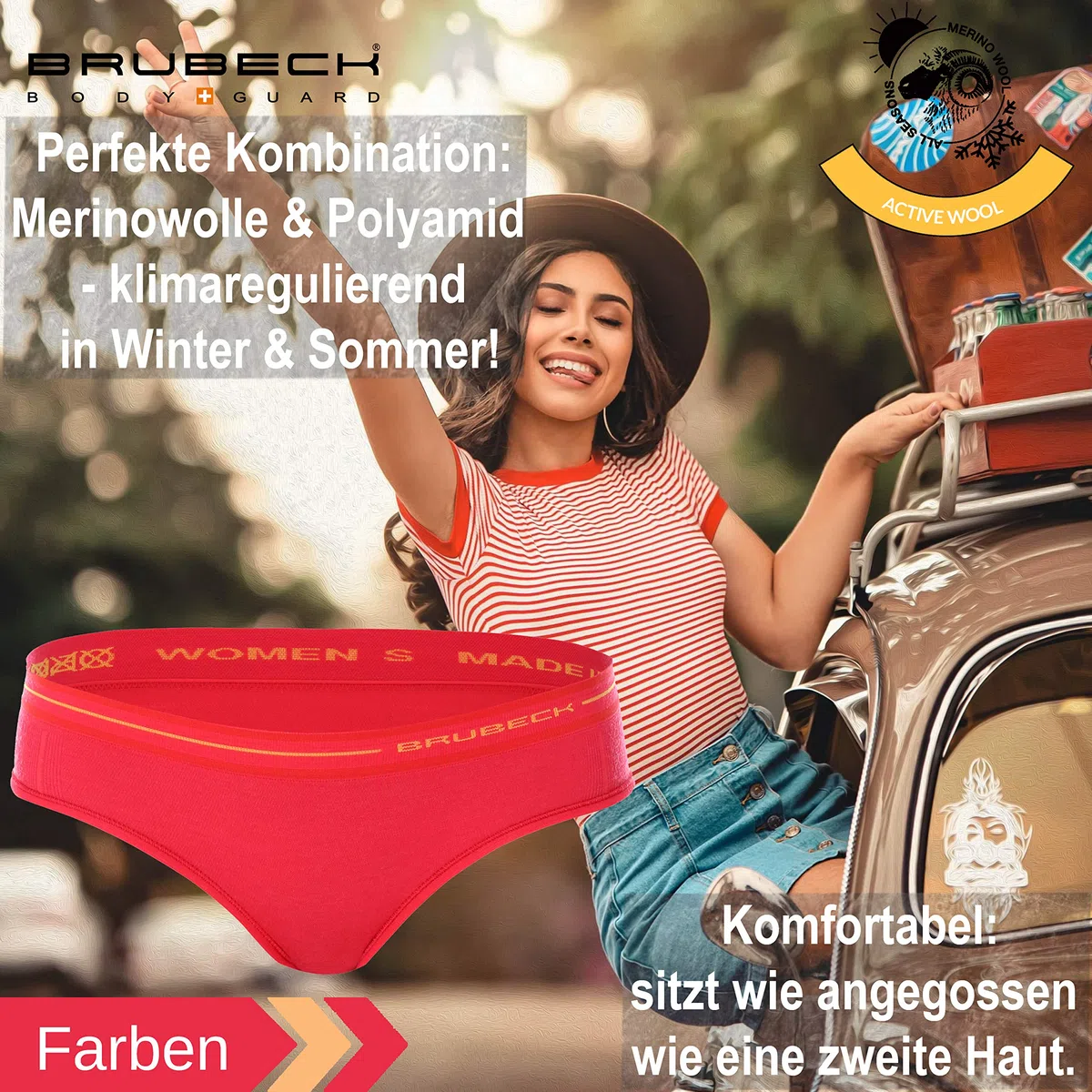 BRUBECK Culotte fonctionnelle pour Femmes framboise S
