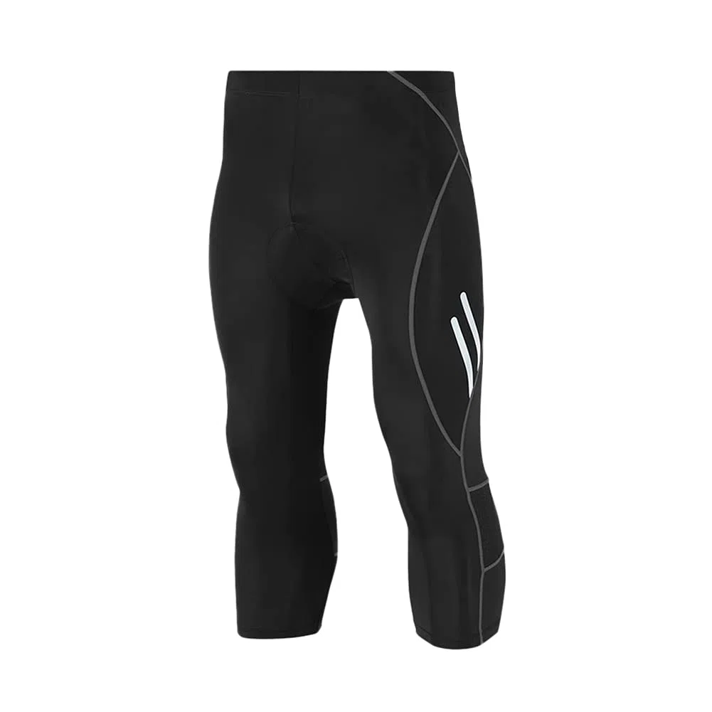 Cyclisme Pantalons 3/4 Homme Pantalon de Cyclisme Cuissard de Vél avec 3D Gel Rembourré Séchage Rapid Pantalon Collant Cycliste Respiant Pantalon de Vélo Pantalons de Survêtement de Compression