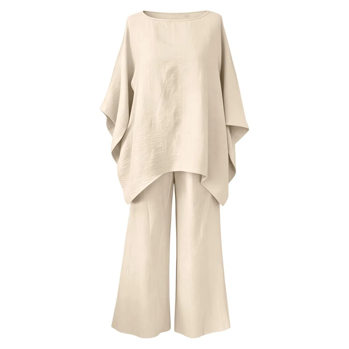 Ensemble Bohème Femme 2 Pieces Chic et Elegant Été Survetement Manches Longues Haut et Pantalon Fluide Ensemble Large Streetwear Outfit Set Léger Aéré Décontracté De Plage Loungewear Uni