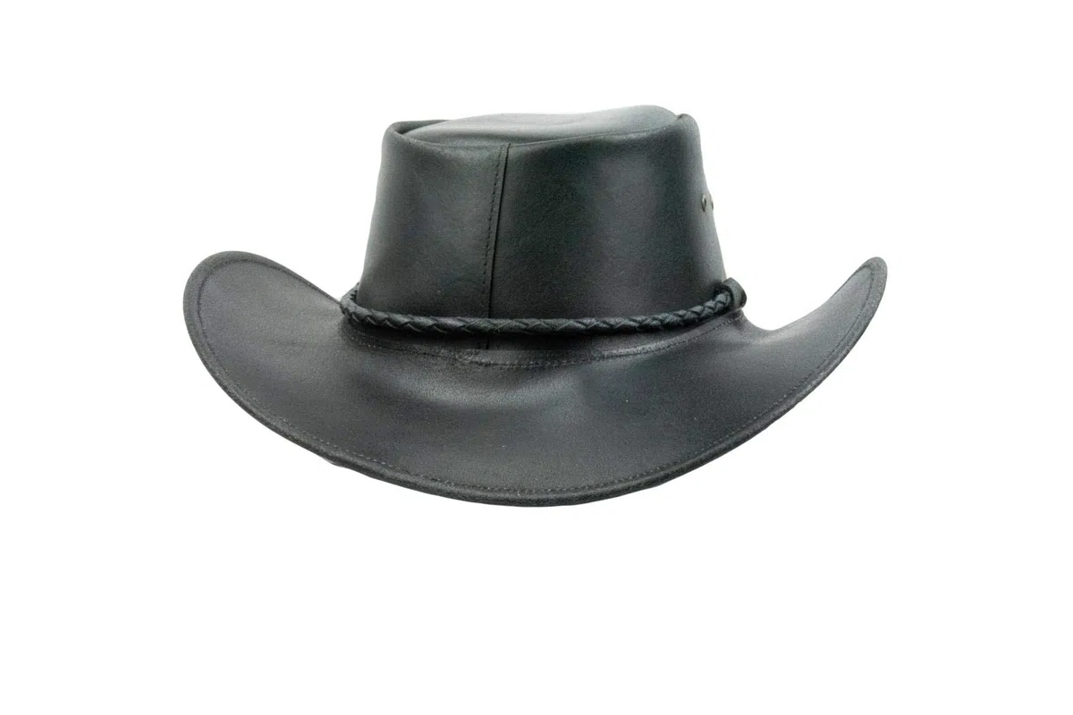 Black Jungle Kimbolton - Chapeau de Cowboy en Cuir - Chapeau de Western - Chapeau Australien
