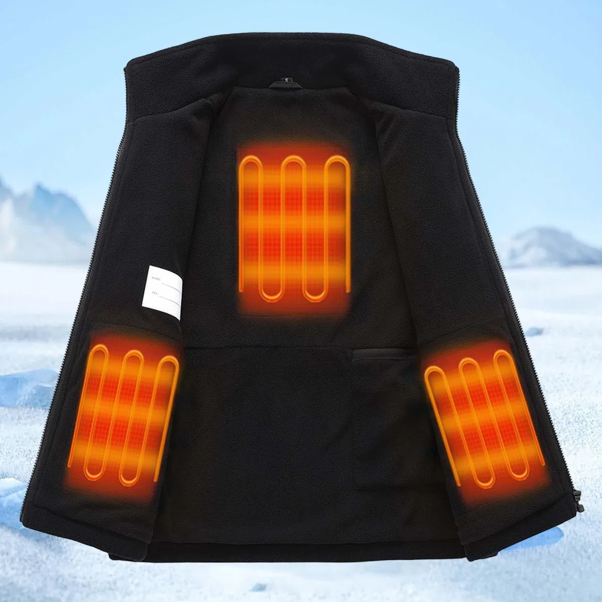 Veste chauffante pour garçons avec chargement USB, manteau doublé en polaire chaude pour temps froid, activités de plein air, manteaux d'hiver pour enfants et jeunes à capuche