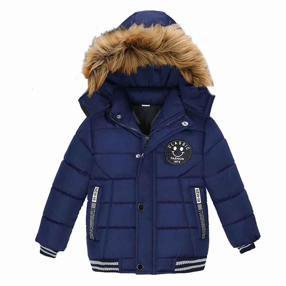 Blouson Manteau Fourrure Chaud Enfant Garçon Bébé Ski Vêtement Doudoune à Capuche Veste à Manches Longues Chaud 1-5 Ans