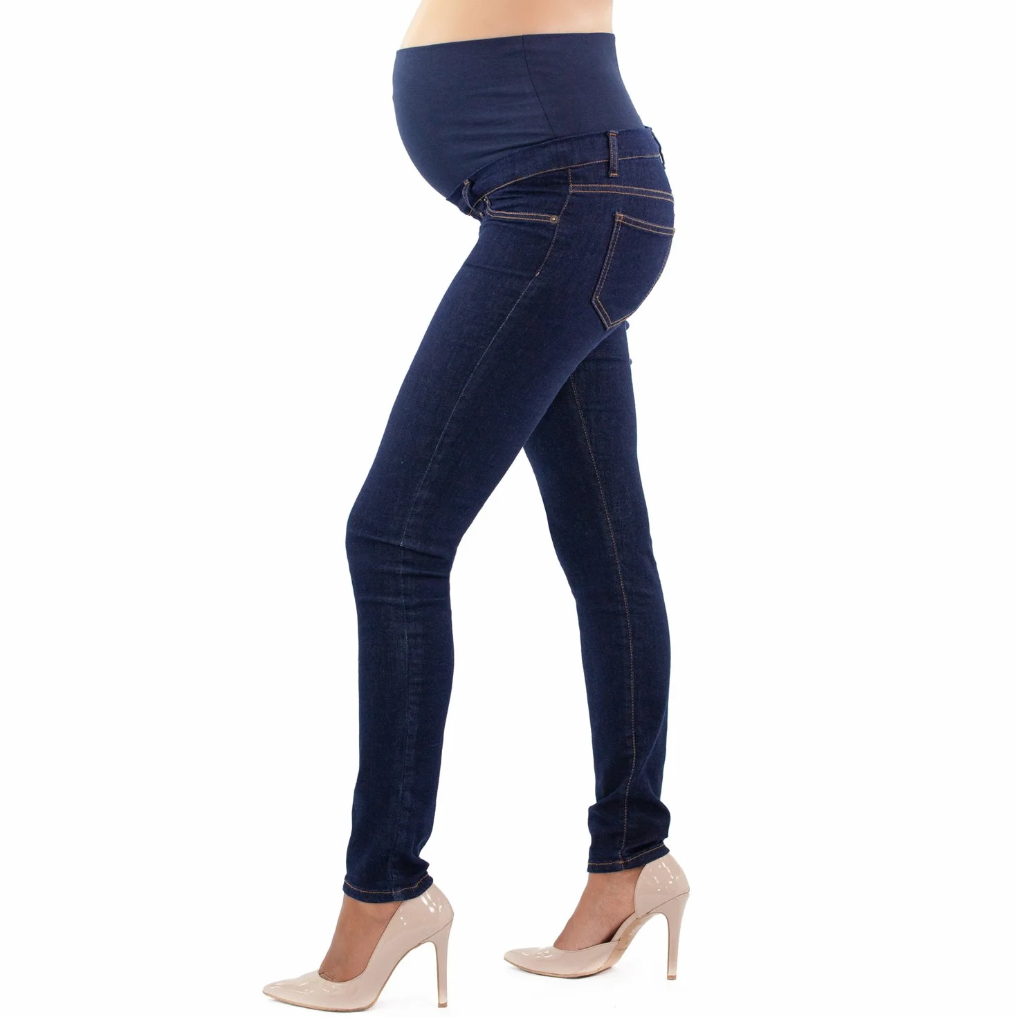 Milano - Jean Grossesse et Femme Enceinte, Coupe Slim Bandeau Haut Stretch et Confortable - Idèal Tout au Long de Votre Maternité