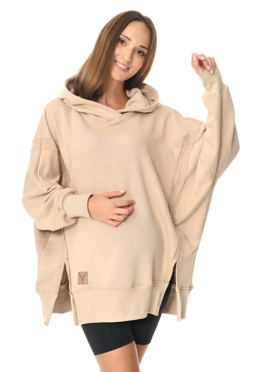 MijaCulture Victoria M015 Pull d'allaitement et pull de grossesse surdimensionné 2 en 1