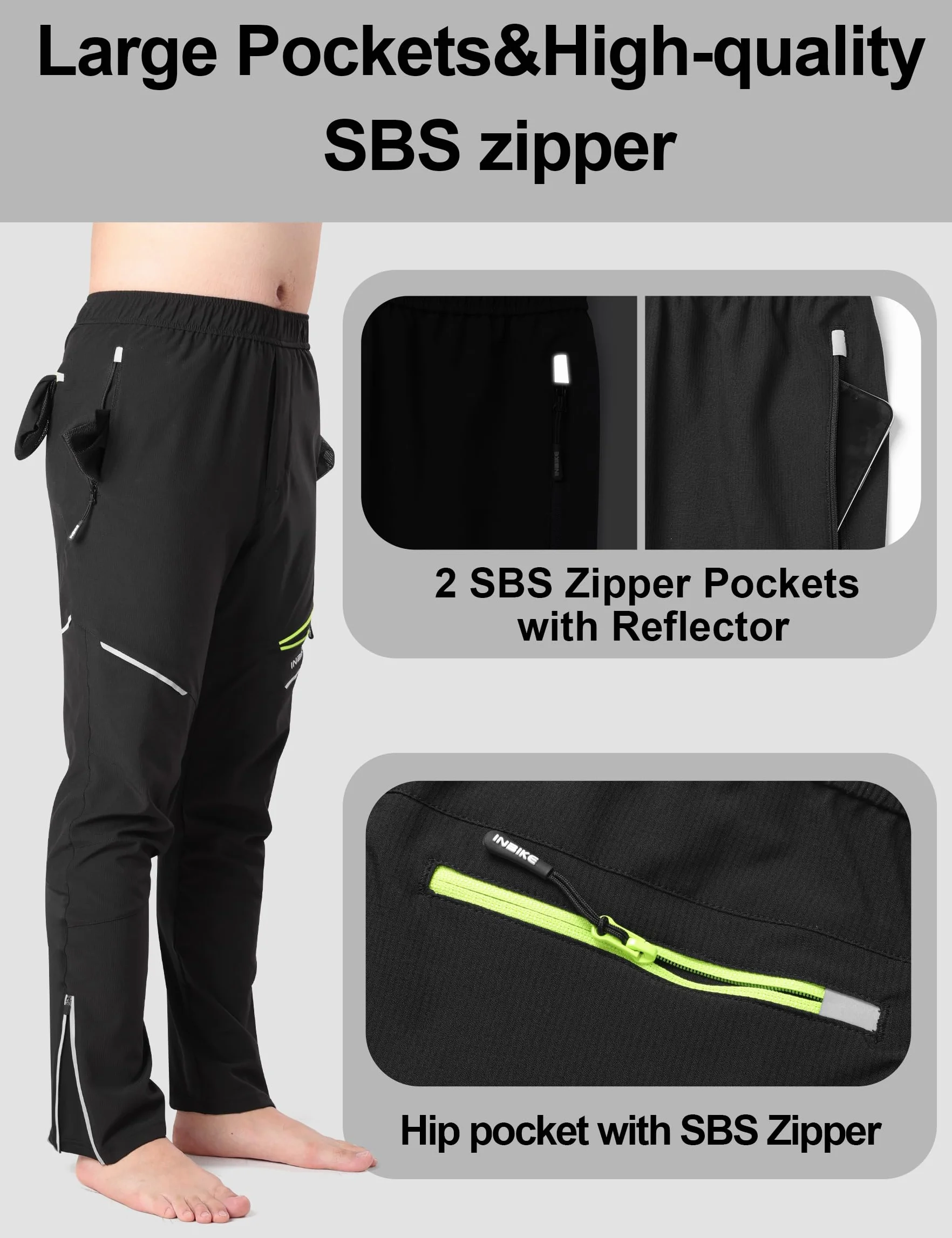 INBIKE Pantalon de Cyclisme Homme Respirant Élastique Pantalons Velo Softshell VTT Outdoor Pantalons de Sport Homme
