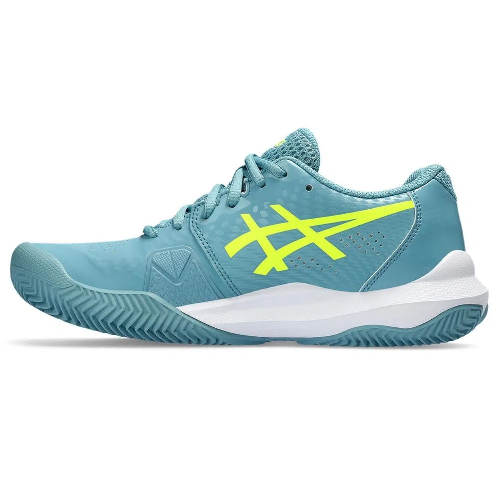 ASICS Challenger 14 Clay Donna Donna Chaussures de Tennis Bleu Jaune