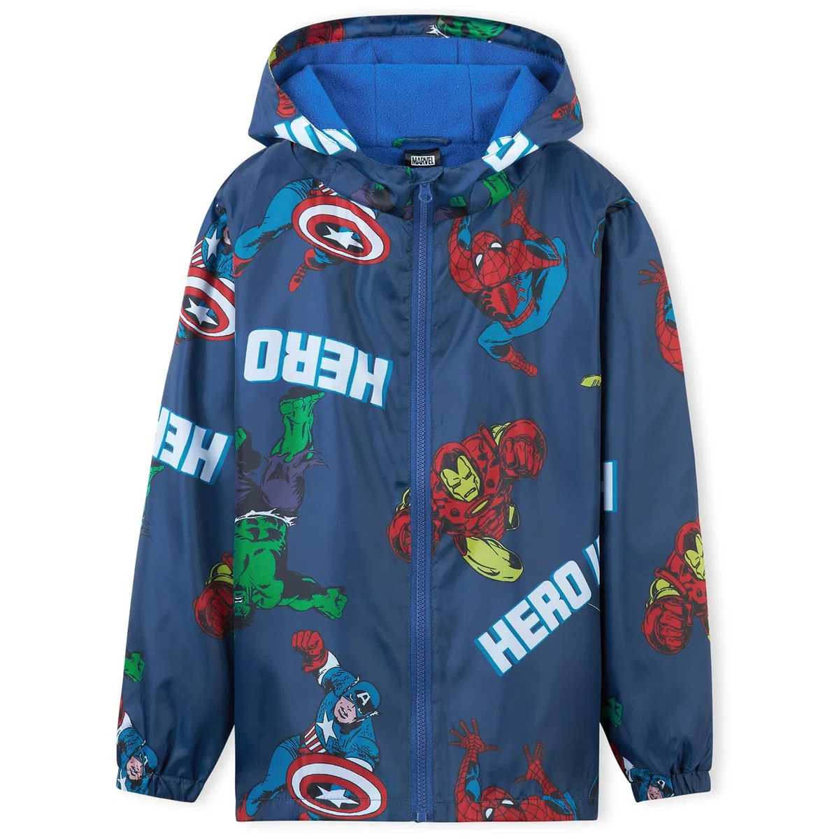 Marvel Veste de Pluie Enfant Impermeable Doublure Polaire 4-14 Ans Spiderman Avengers