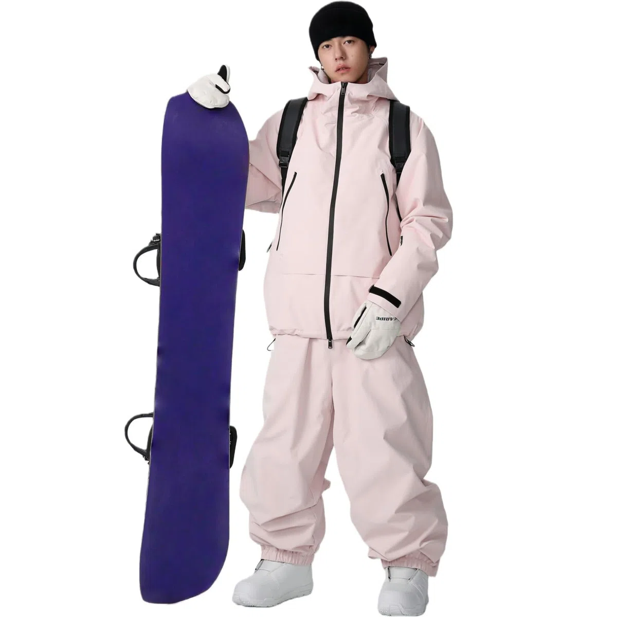 Combinaison de ski pour homme et femme - 2 pièces - Colonne d'eau - Veste de neige respirante - Bretelles coupe-vent - Pantalon de neige pour le ski et le snowboard