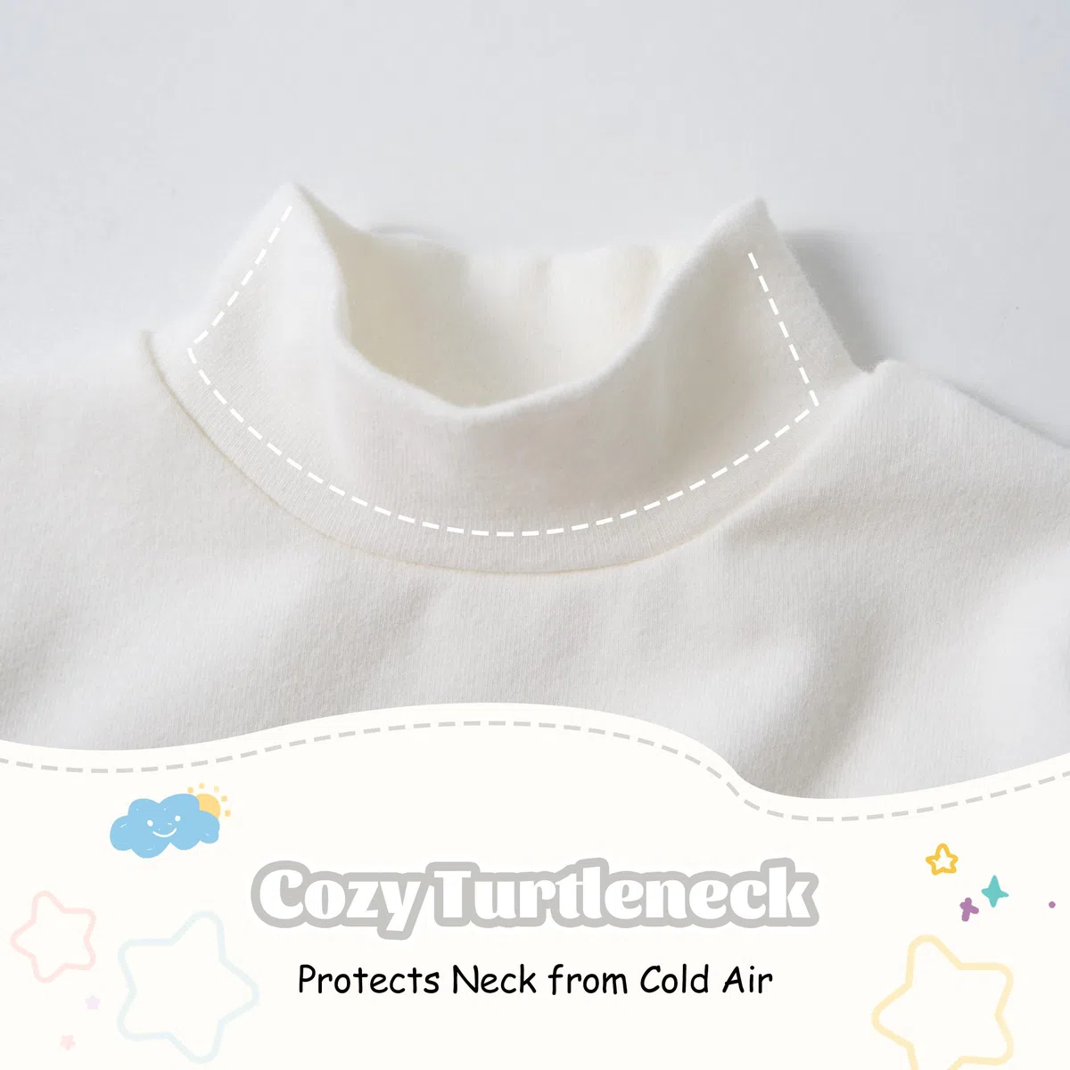Volunboy Lot de 3 Hauts Col Montant Manches Longues Bébé Enfant (1-6 Ans), Coton Souple sous-Couche Thermique T-Shirt