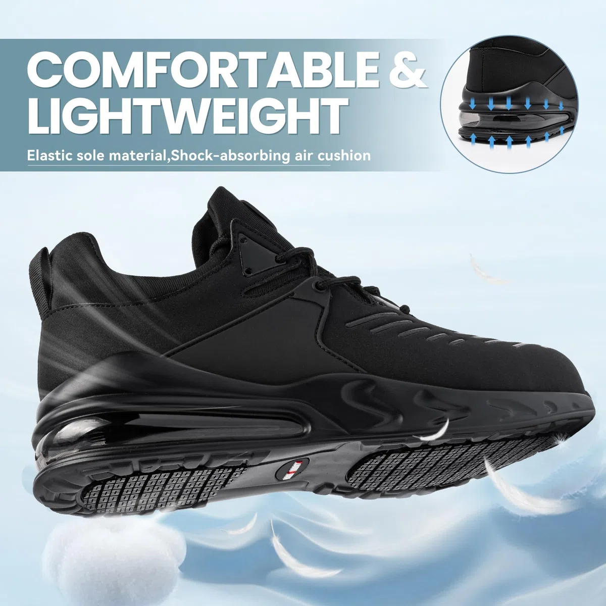 LARNMERN PLUS Chaussures de Sécurité Imperméable Antidérapant SRC Basket de Sécurité Homme Femme Légère Mi-Mollet Chaussures de Travail Confortable Facile à Laver Amortissement 36~47EU