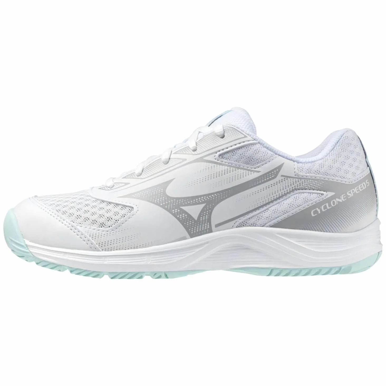 Mizuno Cyclone Speed 5 V1GA2580 Chaussures de volleyball d'intérieur pour femme Blanc Taille 45
