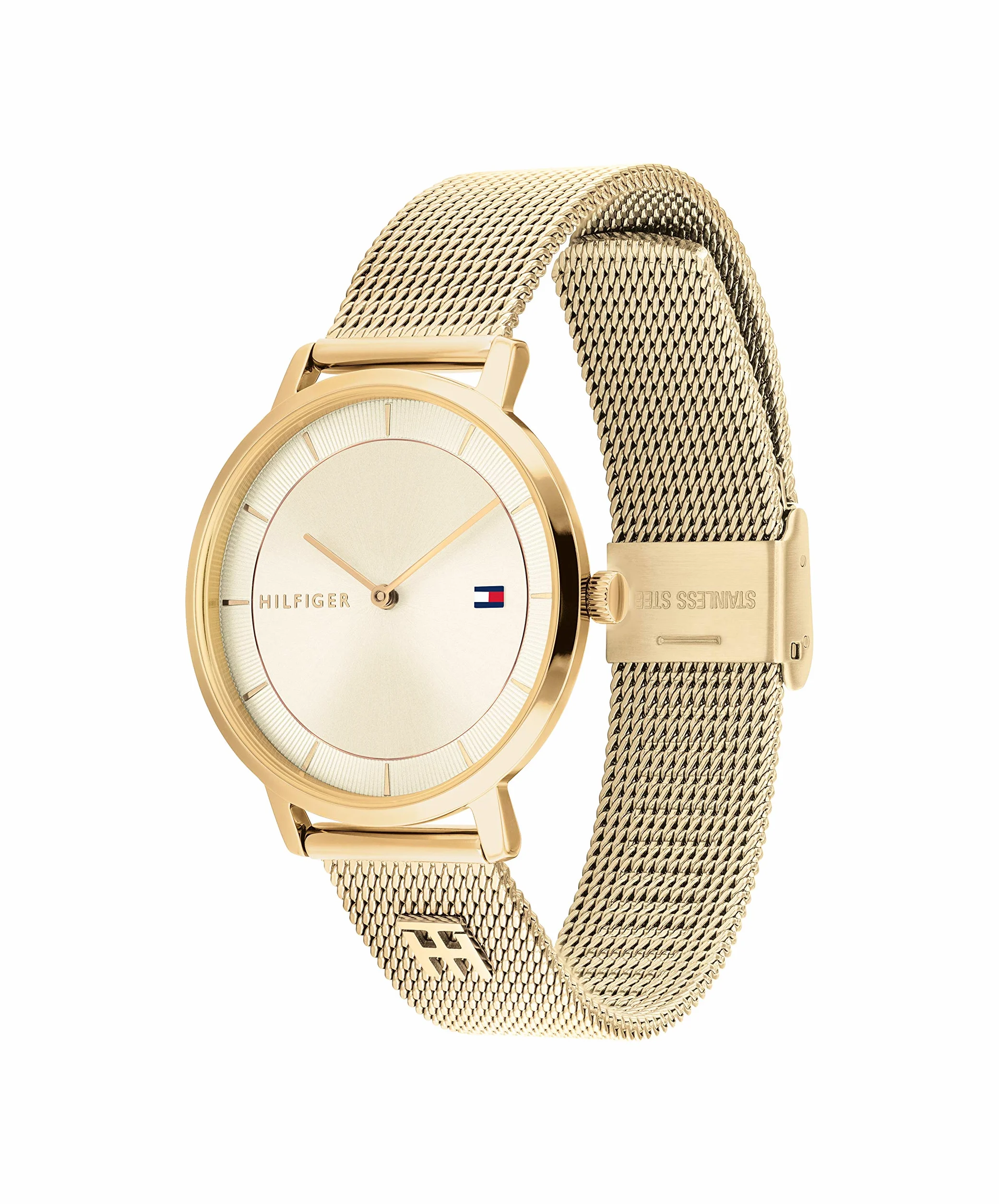Tommy Hilfiger Montre Analogique à Quartz pour Femme avec Bracelet Milanais en Acier Inoxydable - Disponible en Argent, Or, Or Rose ou Bleu Marine