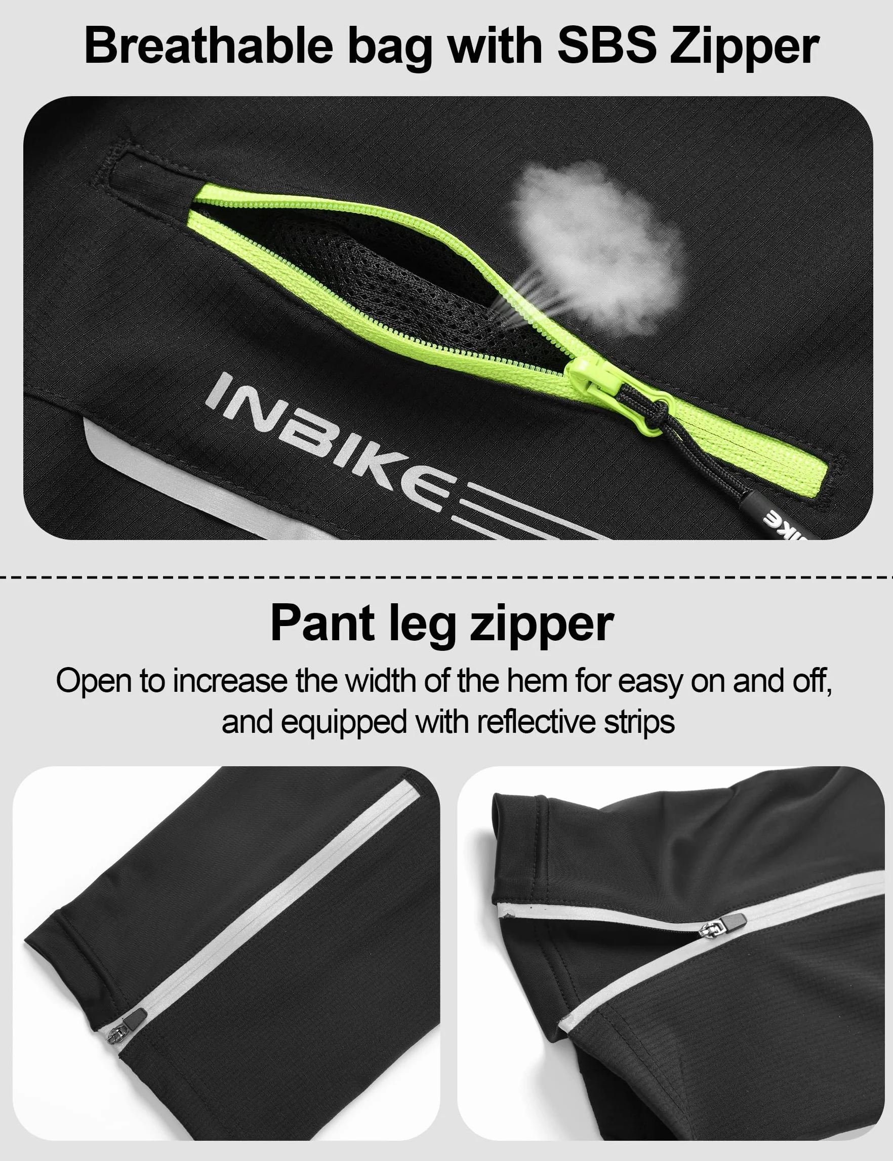 INBIKE Pantalon de Cyclisme Homme Respirant Élastique Pantalons Velo Softshell VTT Outdoor Pantalons de Sport Homme
