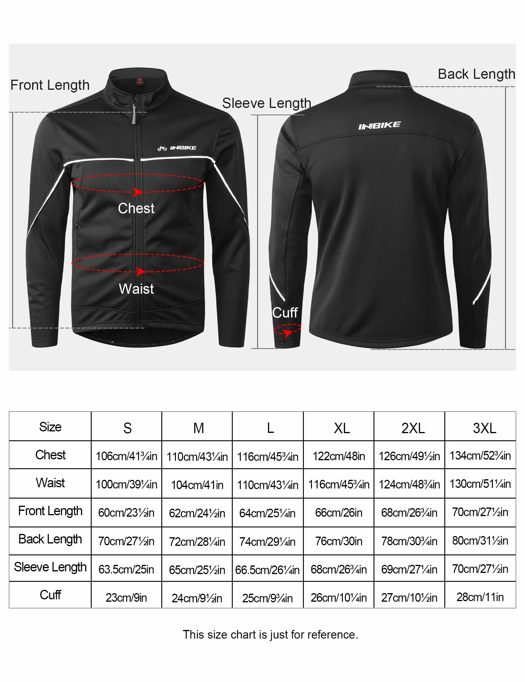 INBIKE Veste Cyclisme Pour VTT Velo Homme Hiver Vestes Thermique Imperméable Coupe-vent Sportwear