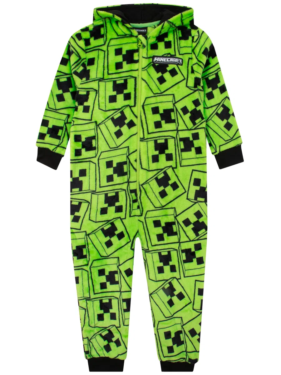 Minecraft Surpyjama Garcon, Creeper Combinaison Pyjama Enfant, Pyjama Combinaison Enfant Polaire
