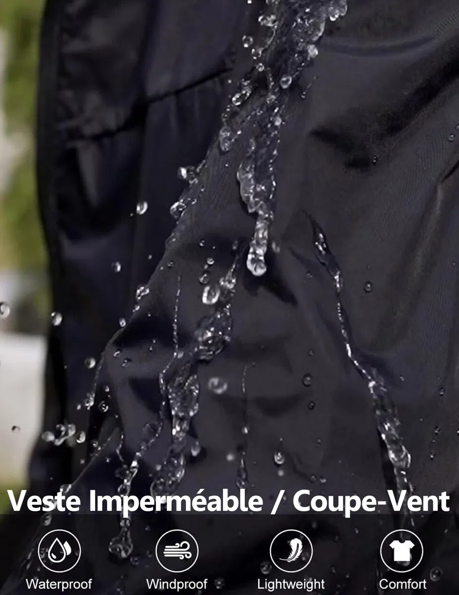 Veste Imperméable Femme À Capuche Léger Coupe-Vent Mi-Saison Fermeture Éclair Poches Blouson de Pluie Manches Longues Randonnée Extérieur Pliable Tenue Quotidienne Respirant Plein Air Confortable