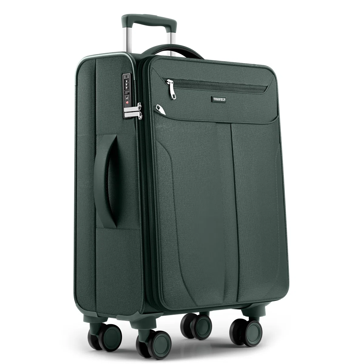 Travely Valise en Tissu L - Valise Taille Moyenne avec 4 roulettes et Cadenas TSA à Combinaison - Valise Souple avec Soufflet Extensible, fabriquée en matériau résistant à la déchirure et déperlant