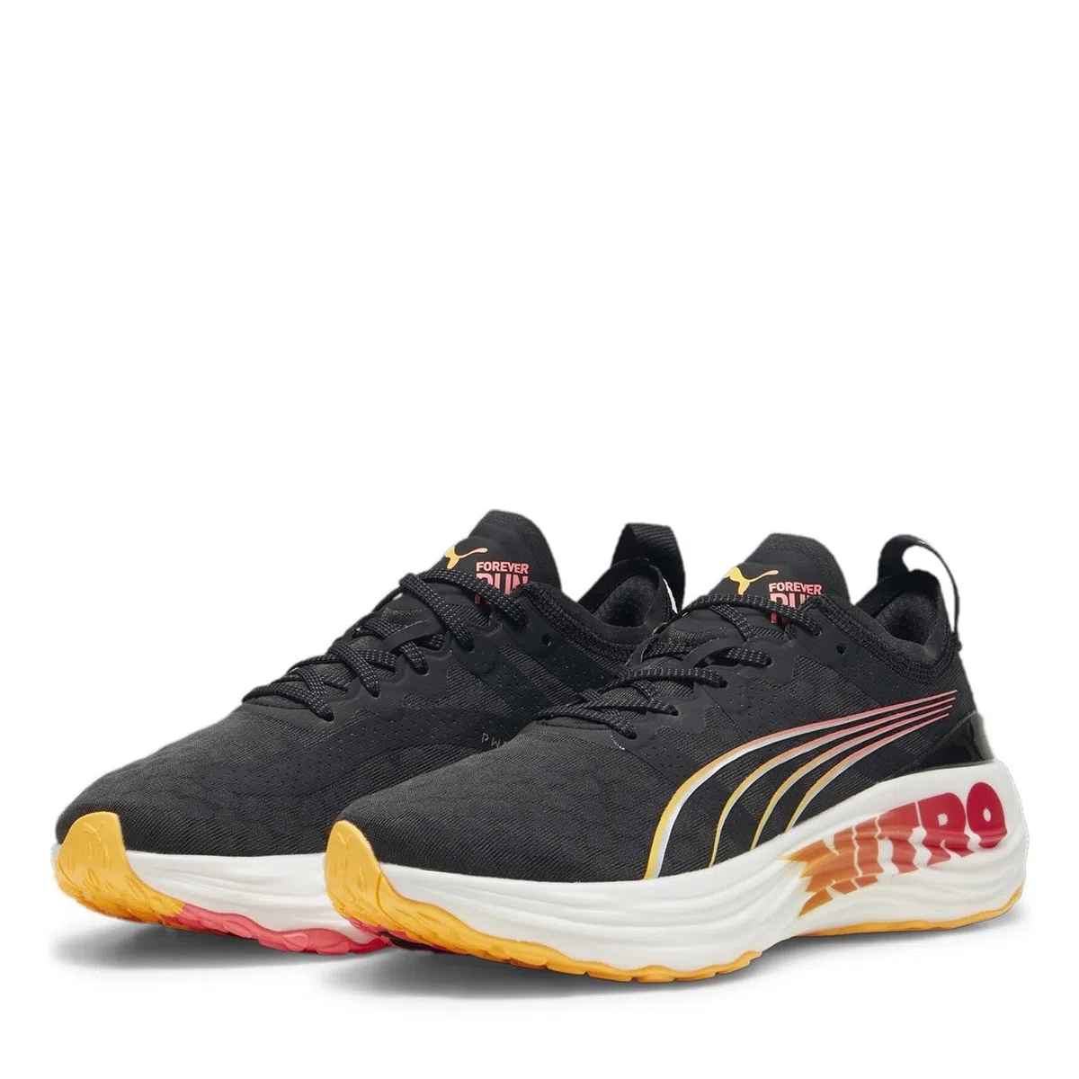 PUMA Chaussures de Running Noires/Oranges Femme Foreverrun