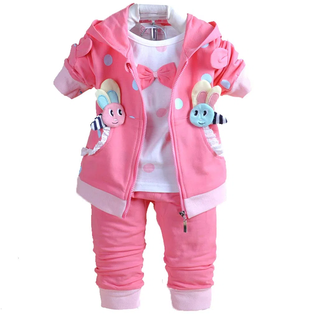 Yao Bébé Fille 3 pièces Ensembles t-Shirt Gilet et Pantalon
