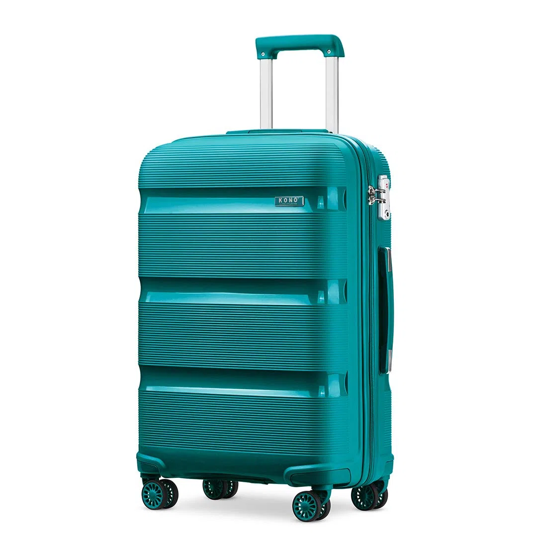 Kono Valise Trolley Grande Taille 76 cm Valise Rigide Enregistrement en Polypropylène Légere à 4 roulettes avec Serrure TSA Intégré 100L (Turquoise)