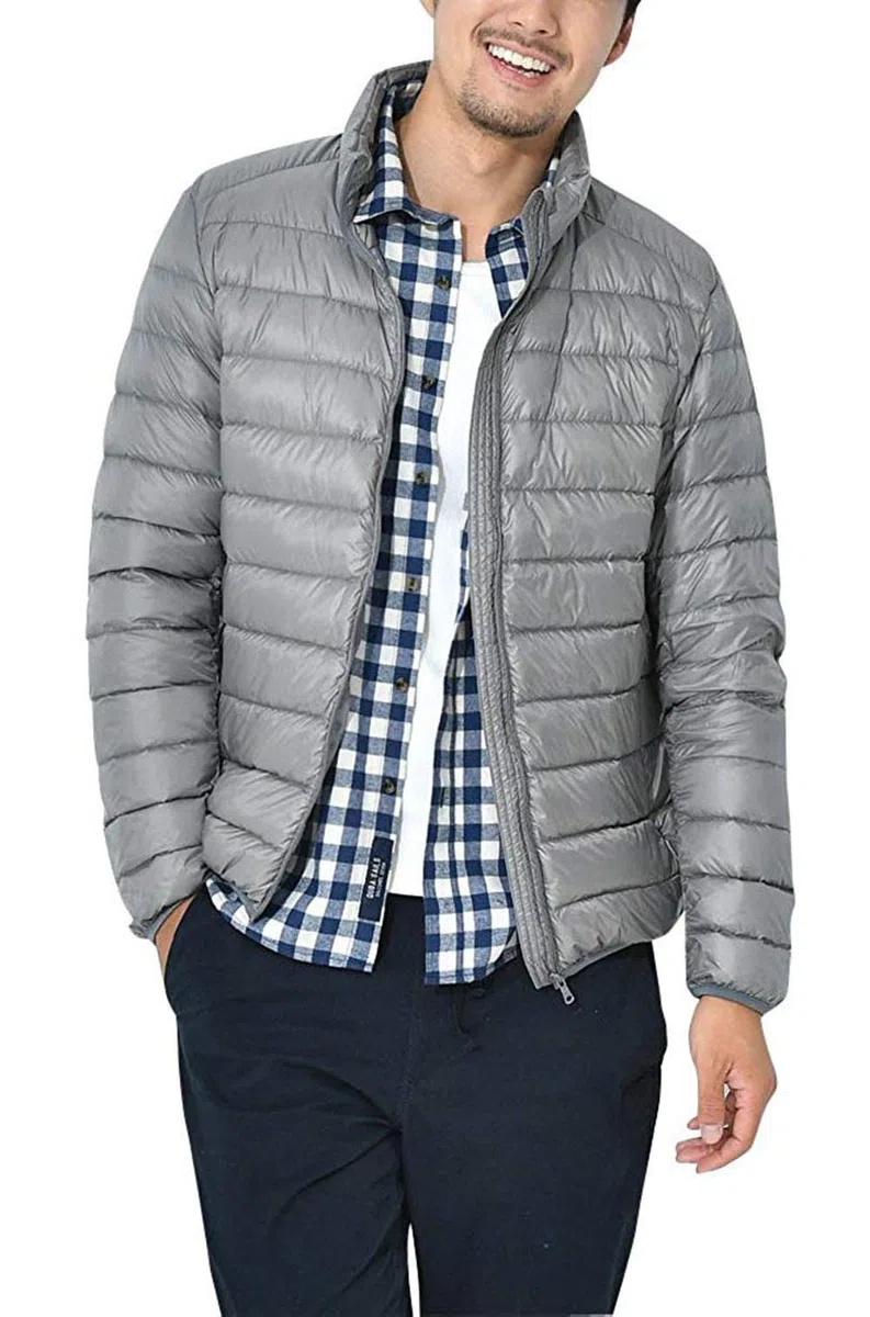 Doudoune Légère Homme Veste Compressible en Duvet de Canard Manches Longues Down Jacket