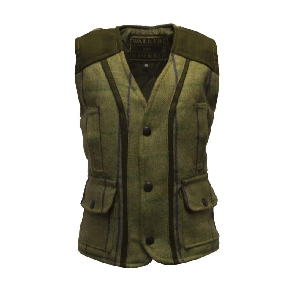 Walker & Hawkes - Gilet sans Manches - pour Enfant/bébé - ajusté - Tweed/Laine