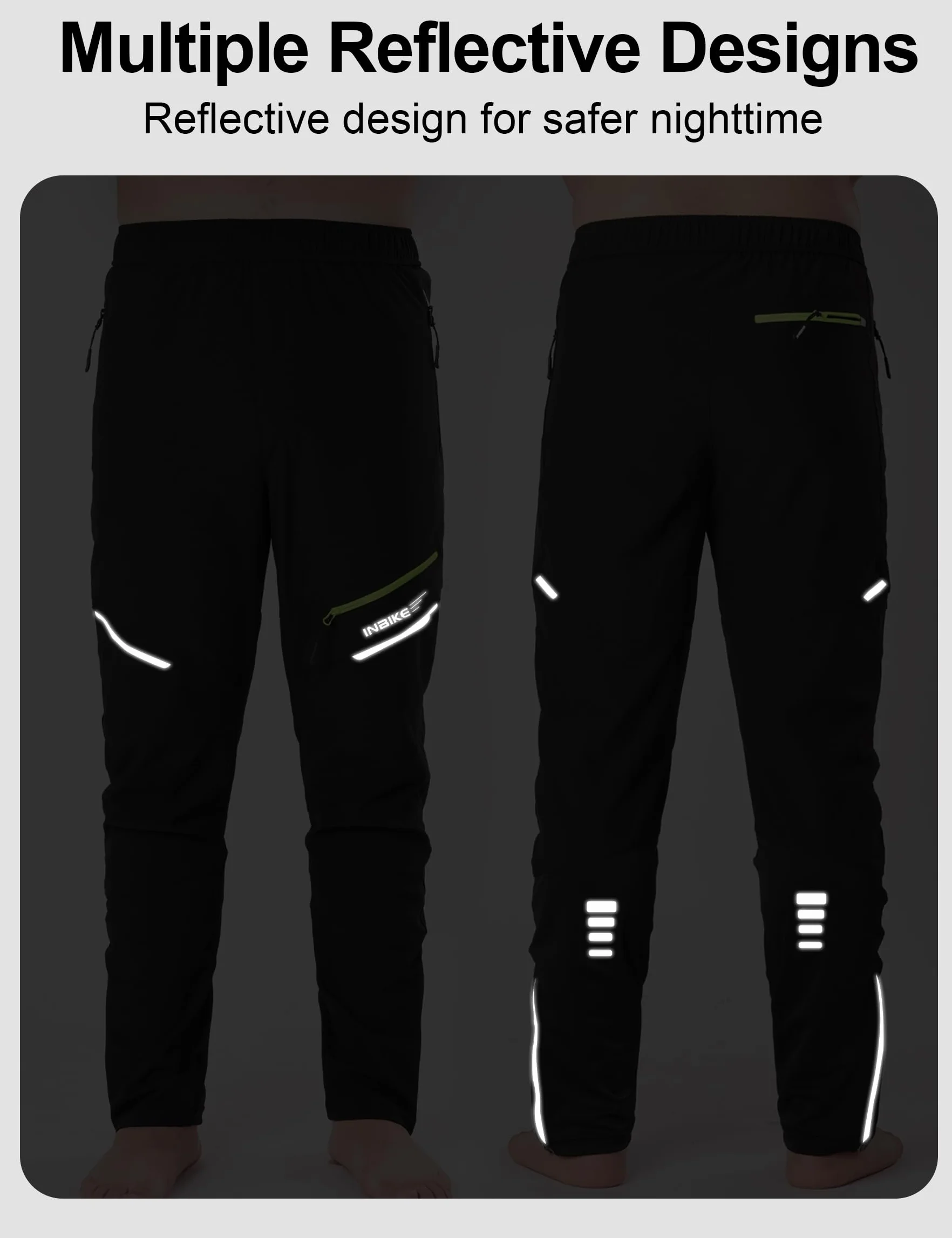 INBIKE Pantalon de Cyclisme Homme Respirant Élastique Pantalons Velo Softshell VTT Outdoor Pantalons de Sport Homme