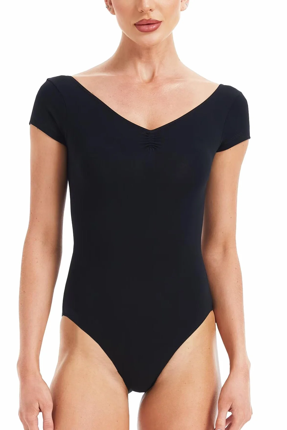 Danse Classique Justaucorps, Femme Manche Courte Col en V Body Danse