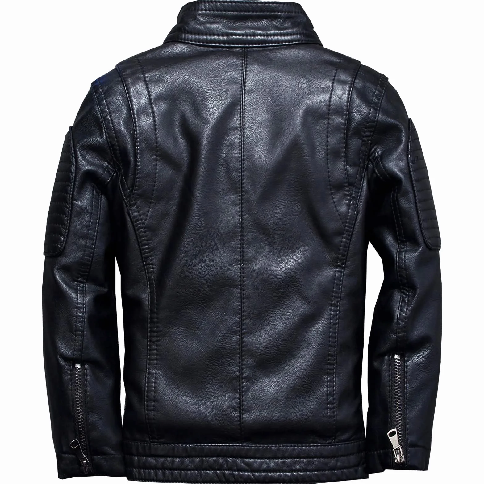 Veste cloutée en similicuir garçon - Blouson motard printemps automne - Manteau imitation cuir enfant