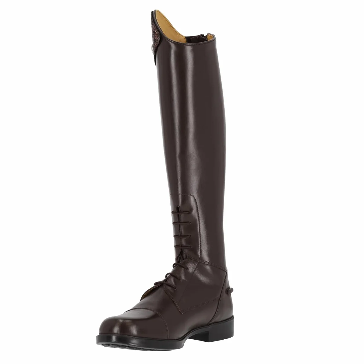Bottes d'équitation en cuir QHP Romy pour enfants avec design interchangeable - Noir - Largeur de mollet normale