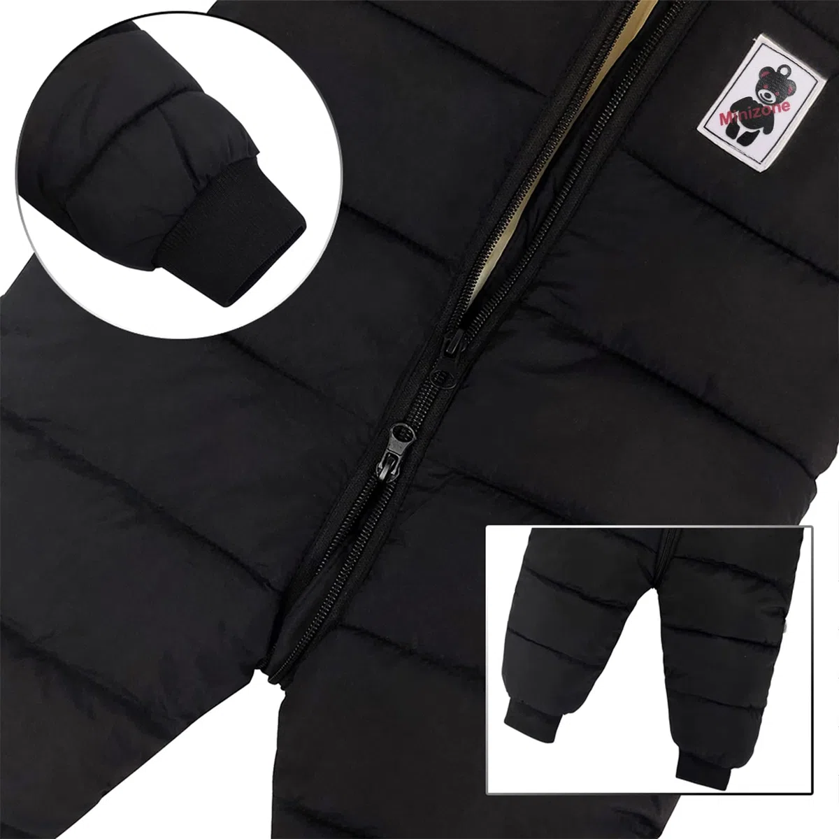 JiAmy Combinaison de neige d'hiver pour bébé fille et garçon, barboteuse chaude à capuche, vêtements pour nourrissons, combinaison nouveau-né pour bébé de 0 à 18 mois