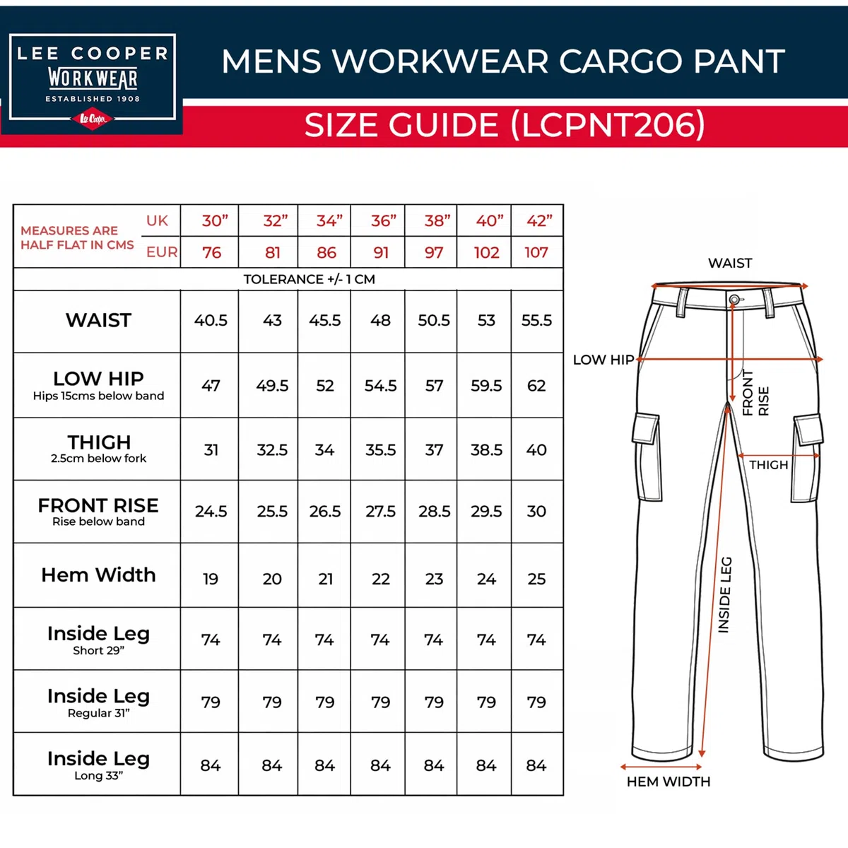 Lee Cooper Pantalon Travail Homme Cargo avec Poches Genou 320 GSM – Workwear Résistant Multi Poches, Pantalon Sécurité Entretien Facile pour Chantier (Noir, 32W/33L)