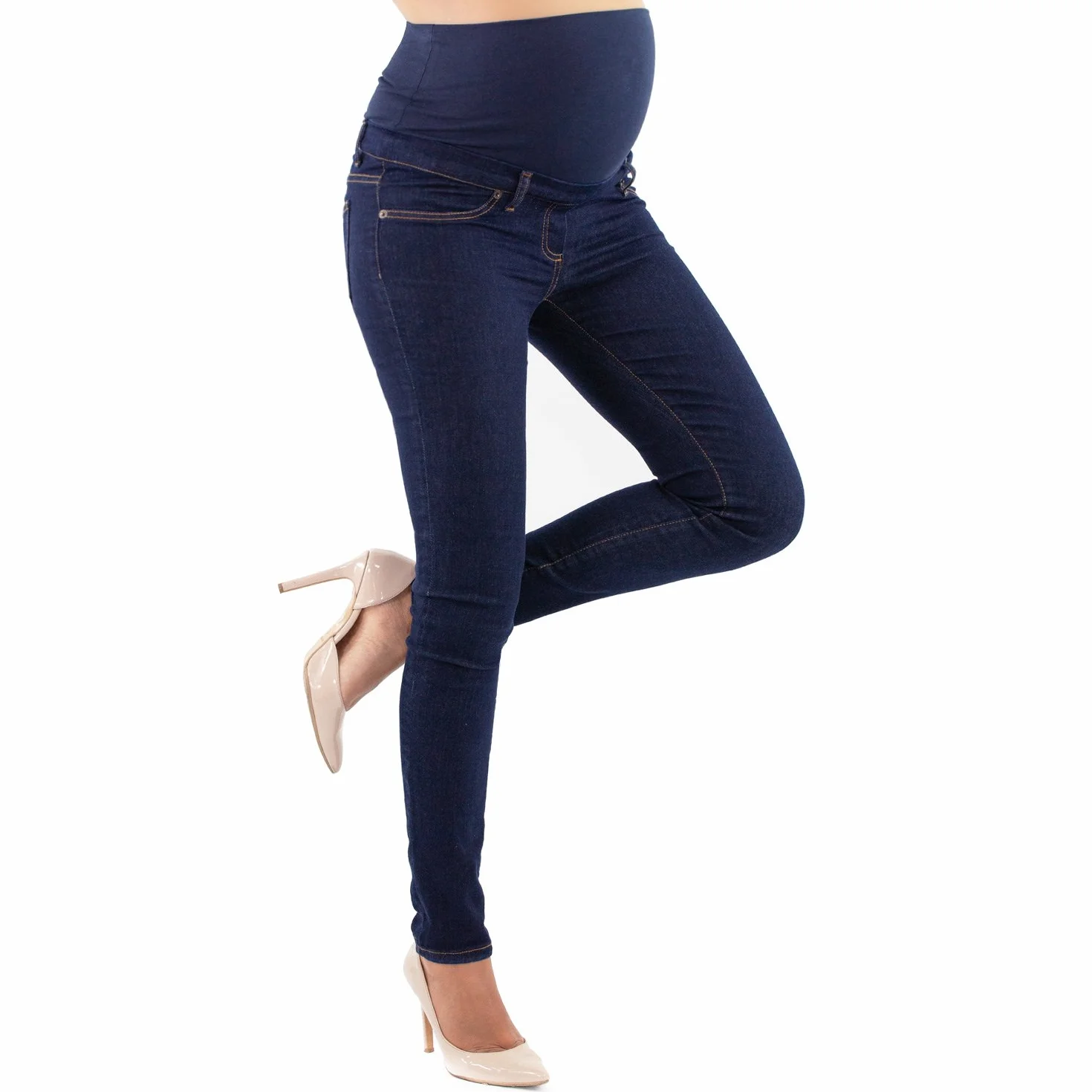 Milano - Jean Grossesse et Femme Enceinte, Coupe Slim Bandeau Haut Stretch et Confortable - Idèal Tout au Long de Votre Maternité