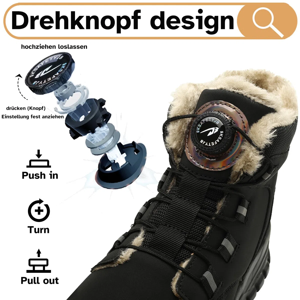 Chaussure de Sécurité Homme Femme Hiver Imperméable Chaussures de Travail Embout Acier Antidérapante Bottes de Sécurité