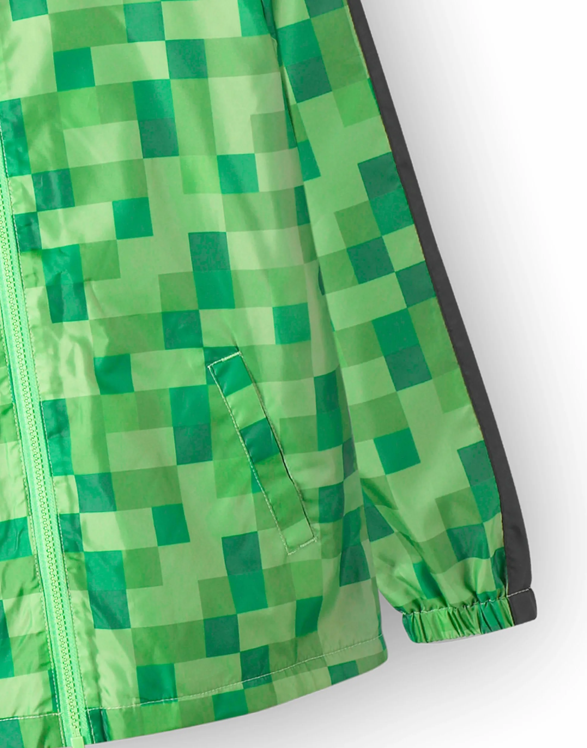 Minecraft garçons Creeper doublé polaire Raincoat Veste à capuche