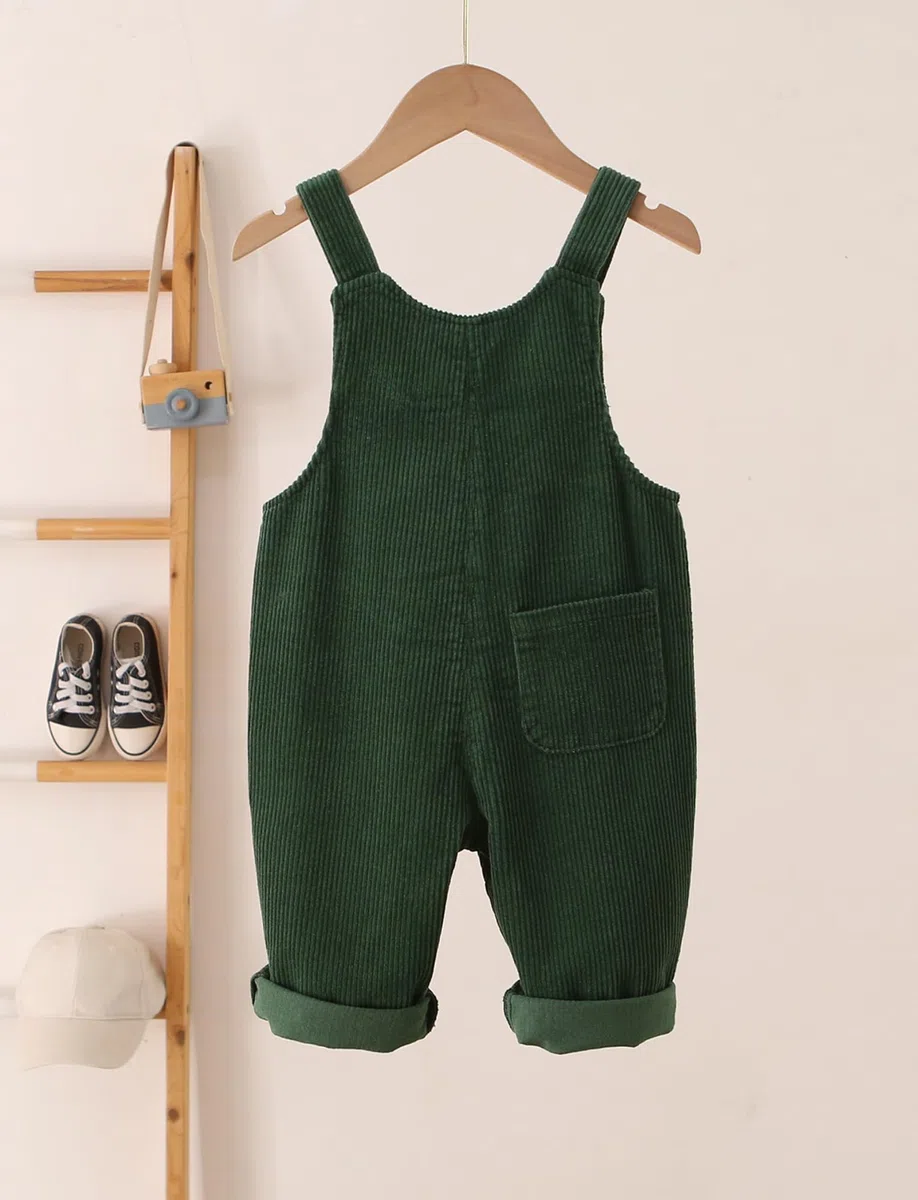 Salopette en Velours Côtelé pour Bébé Garçon Fille Combinaison Pantalon avec Bretelles 1-5 ans